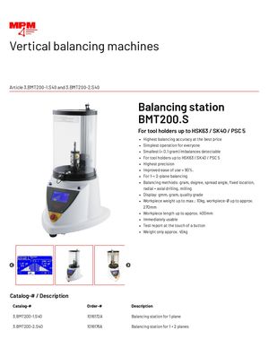 Балансирововчные машины MPM серии BMT200.S40