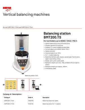 Балансирововчные машины MPM серии BMT200.TS40 